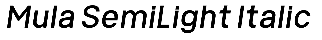 Mula SemiLight Italic